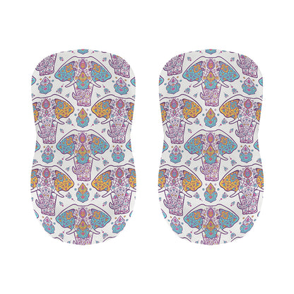 Indian Flower Elephant Pattern Print Bar Stool Covers