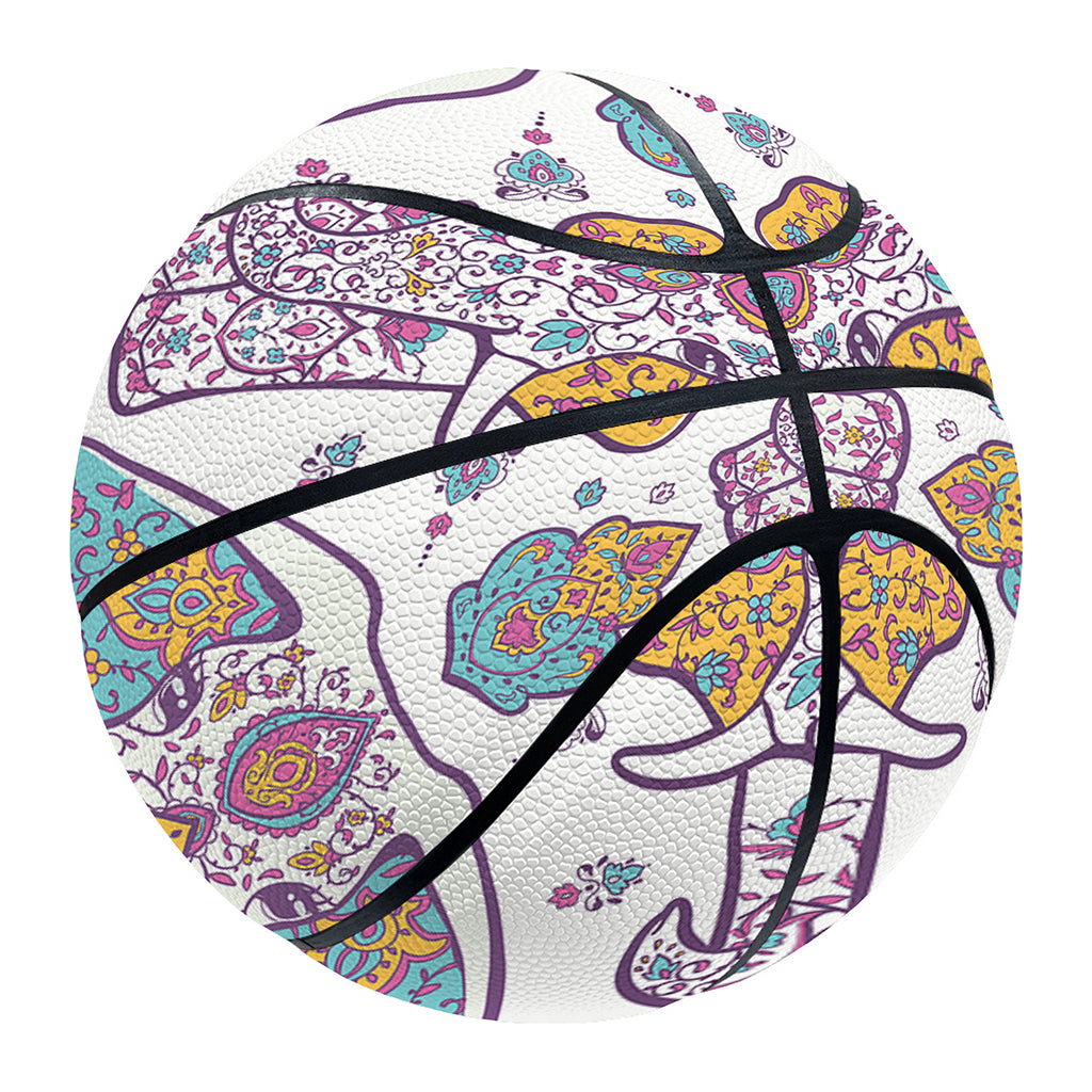 Indian Flower Elephant Pattern Print Basketball