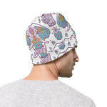 Indian Flower Elephant Pattern Print Beanie