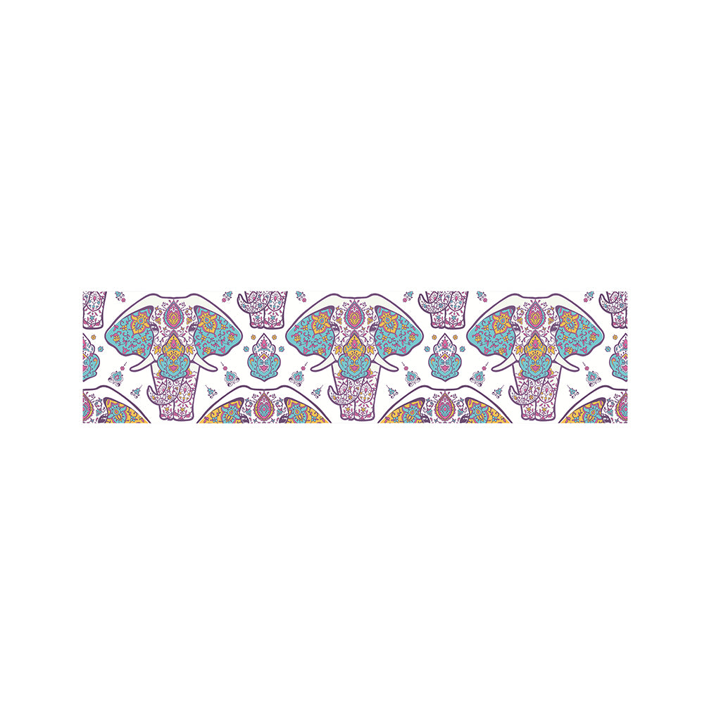 Indian Flower Elephant Pattern Print Bed Runner