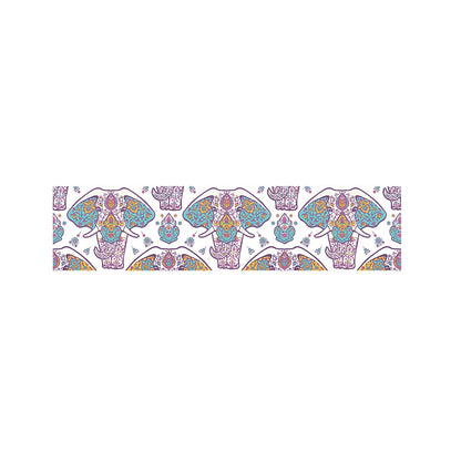 Indian Flower Elephant Pattern Print Bed Runner