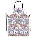Indian Flower Elephant Pattern Print Bib Apron With Pocket