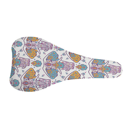 Indian Flower Elephant Pattern Print Bicycle Seat Cover
