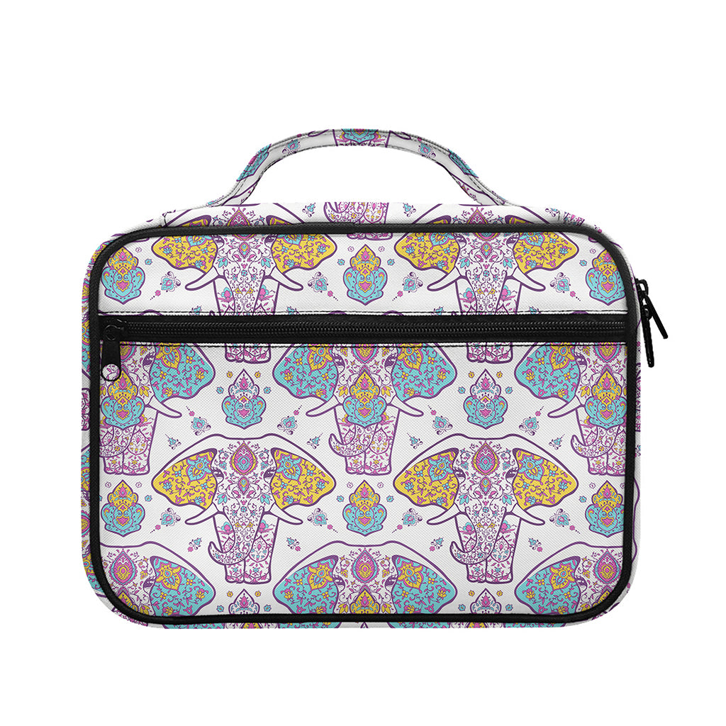 Indian Flower Elephant Pattern Print Briefcase Bible Bag
