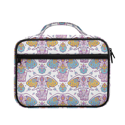 Indian Flower Elephant Pattern Print Briefcase Bible Bag