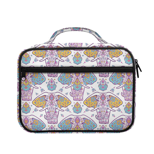 Indian Flower Elephant Pattern Print Briefcase Bible Bag