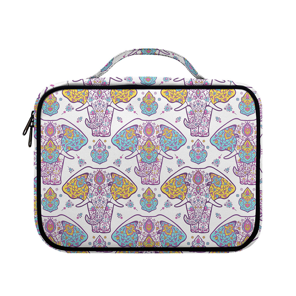 Indian Flower Elephant Pattern Print Briefcase Bible Bag