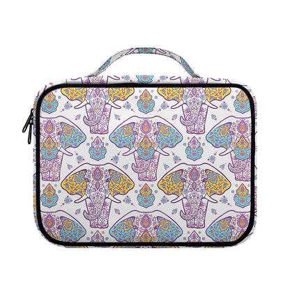 Indian Flower Elephant Pattern Print Briefcase Bible Bag