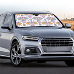 Indian Flower Elephant Pattern Print Car Windshield Sun Shade