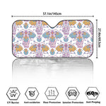 Indian Flower Elephant Pattern Print Car Windshield Sun Shade