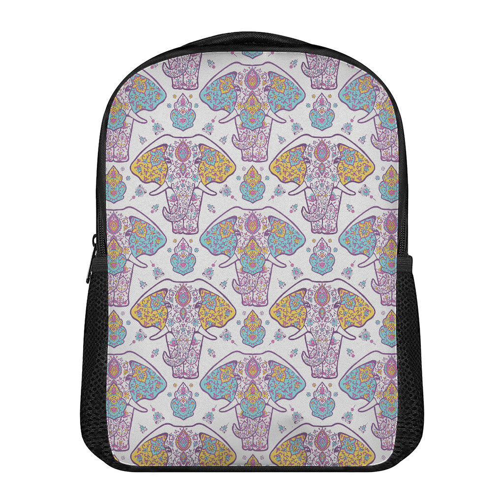 Indian Flower Elephant Pattern Print Casual Backpack
