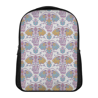 Indian Flower Elephant Pattern Print Casual Backpack