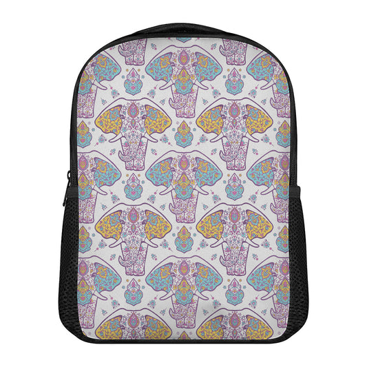 Indian Flower Elephant Pattern Print Casual Backpack