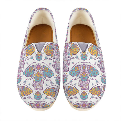 Indian Flower Elephant Pattern Print Casual Shoes