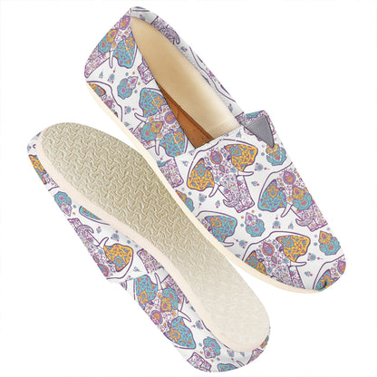 Indian Flower Elephant Pattern Print Casual Shoes