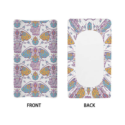 Indian Flower Elephant Pattern Print Changing Pad Cover