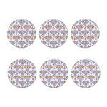 Indian Flower Elephant Pattern Print Coaster Set