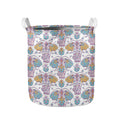 Indian Flower Elephant Pattern Print Collapsible Laundry Basket