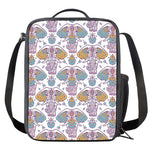 Indian Flower Elephant Pattern Print Crossbody Lunch Bag