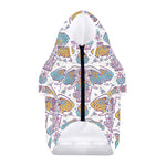 Indian Flower Elephant Pattern Print Dog Zip Up Hoodie