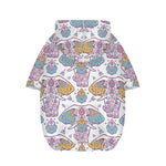 Indian Flower Elephant Pattern Print Dog Zip Up Hoodie