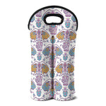 Indian Flower Elephant Pattern Print Double Neoprene Wine Tote