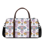 Indian Flower Elephant Pattern Print Duffle Bag