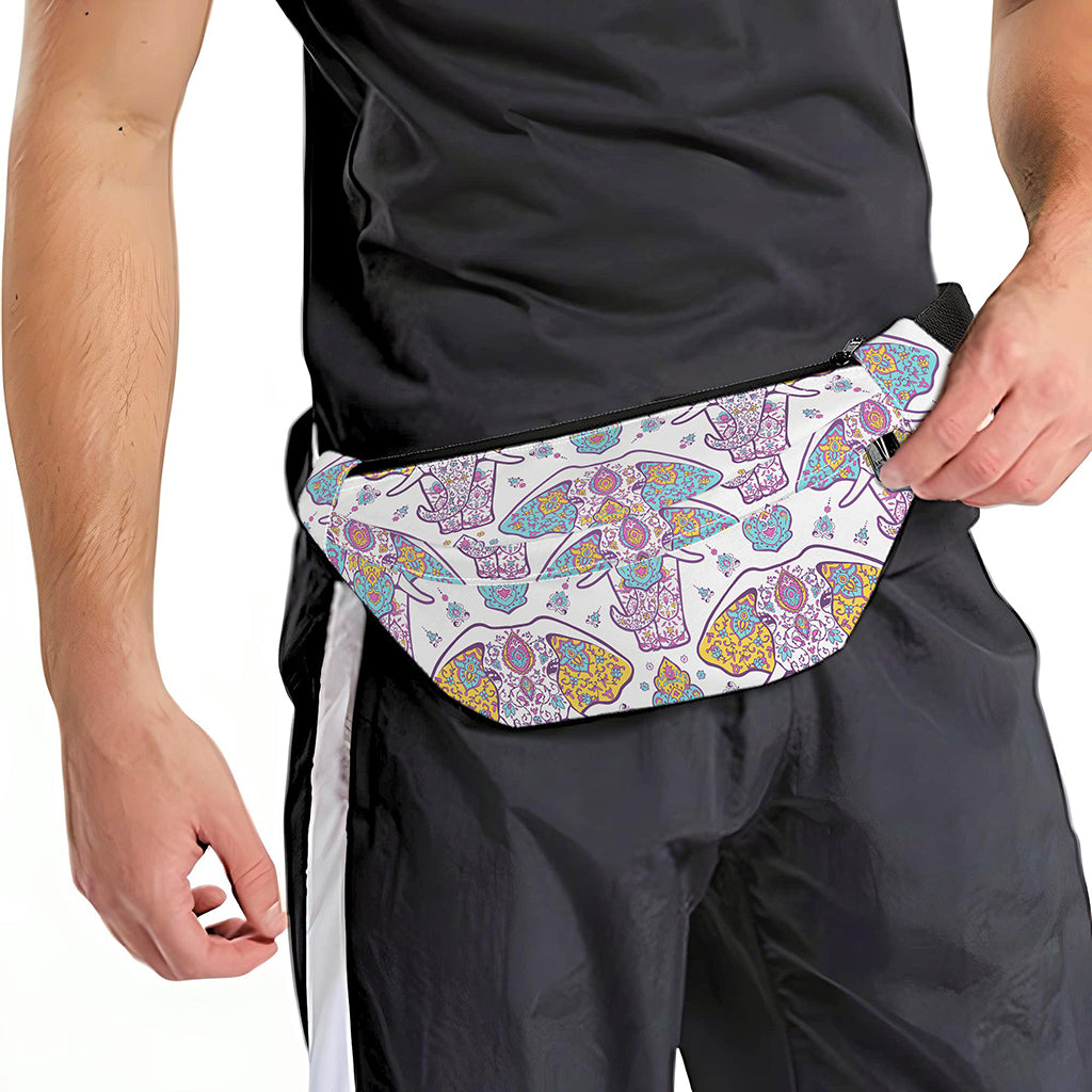 Indian Flower Elephant Pattern Print Fanny Pack