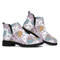 Indian Flower Elephant Pattern Print Flat Ankle Boots