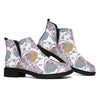 Indian Flower Elephant Pattern Print Flat Ankle Boots