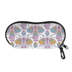Indian Flower Elephant Pattern Print Glasses Case