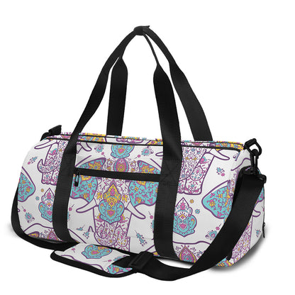 Indian Flower Elephant Pattern Print Gym Bag