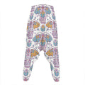 Indian Flower Elephant Pattern Print Hammer Pants