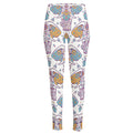 Indian Flower Elephant Pattern Print High-Waisted Pocket Leggings