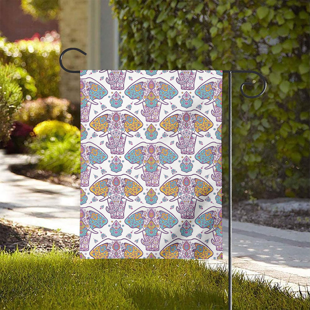 Indian Flower Elephant Pattern Print House Flag