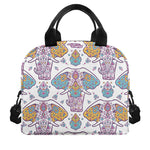 Indian Flower Elephant Pattern Print Insulated Lunch Bag