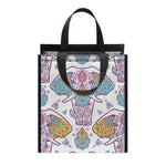 Indian Flower Elephant Pattern Print Insulated Lunch Tote