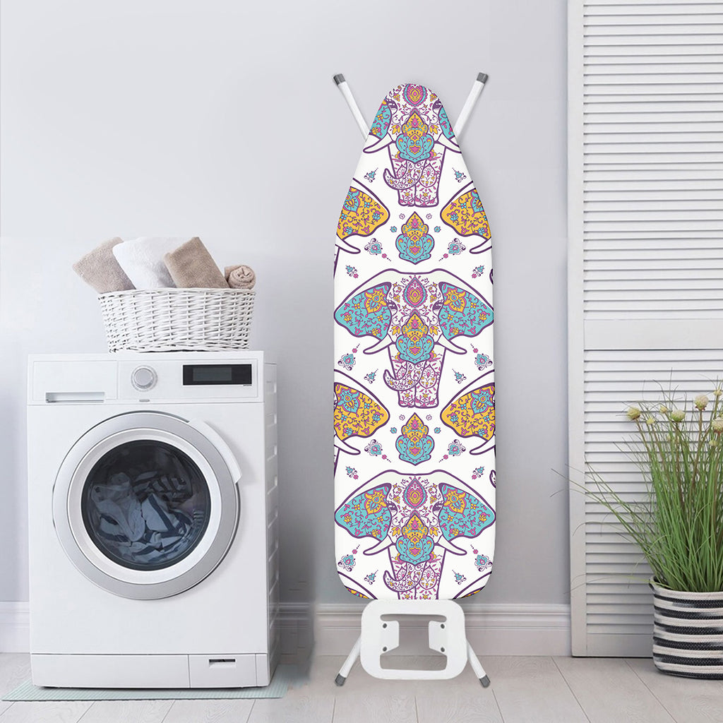 Indian Flower Elephant Pattern Print Ironing Board Cover