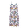 Indian Flower Elephant Pattern Print Jersey Midi Cami Dress