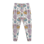 Indian Flower Elephant Pattern Print Jogger Pants