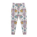 Indian Flower Elephant Pattern Print Jogger Pants