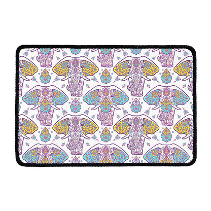 Indian Flower Elephant Pattern Print Kitchen Mat