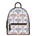 Indian Flower Elephant Pattern Print Leather Backpack