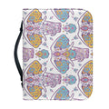 Indian Flower Elephant Pattern Print Leather Bible Cover