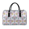 Indian Flower Elephant Pattern Print Leather Duffel Bag