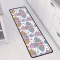 Indian Flower Elephant Pattern Print Long Kitchen Mat