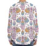 Indian Flower Elephant Pattern Print Long Sleeve Baseball Jersey