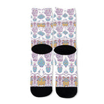 Indian Flower Elephant Pattern Print Long Socks