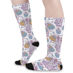 Indian Flower Elephant Pattern Print Long Socks