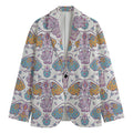 Indian Flower Elephant Pattern Print Men's Blazer